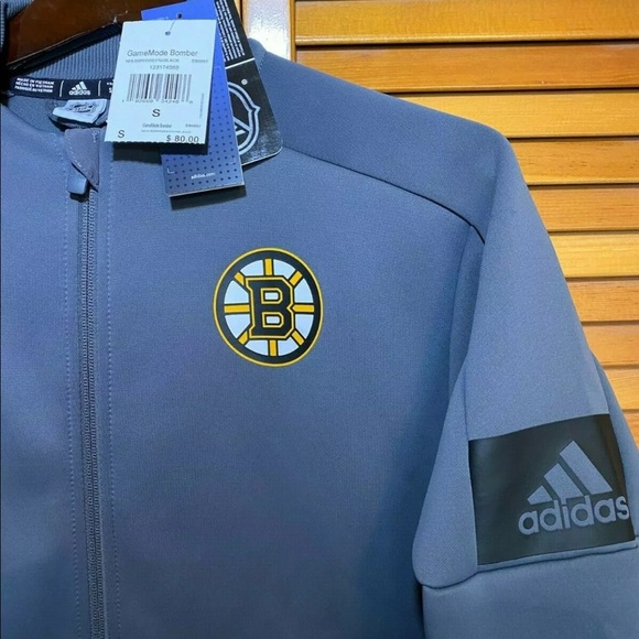 🆕 Adidas Game Mode Bomber Jacket Boston Bruins - Picture 5 of 6